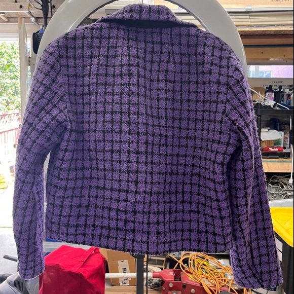 Sandro Simona Purple Tweed Double-Breasted Blazer 38/M/6 - Picture 5 of 10